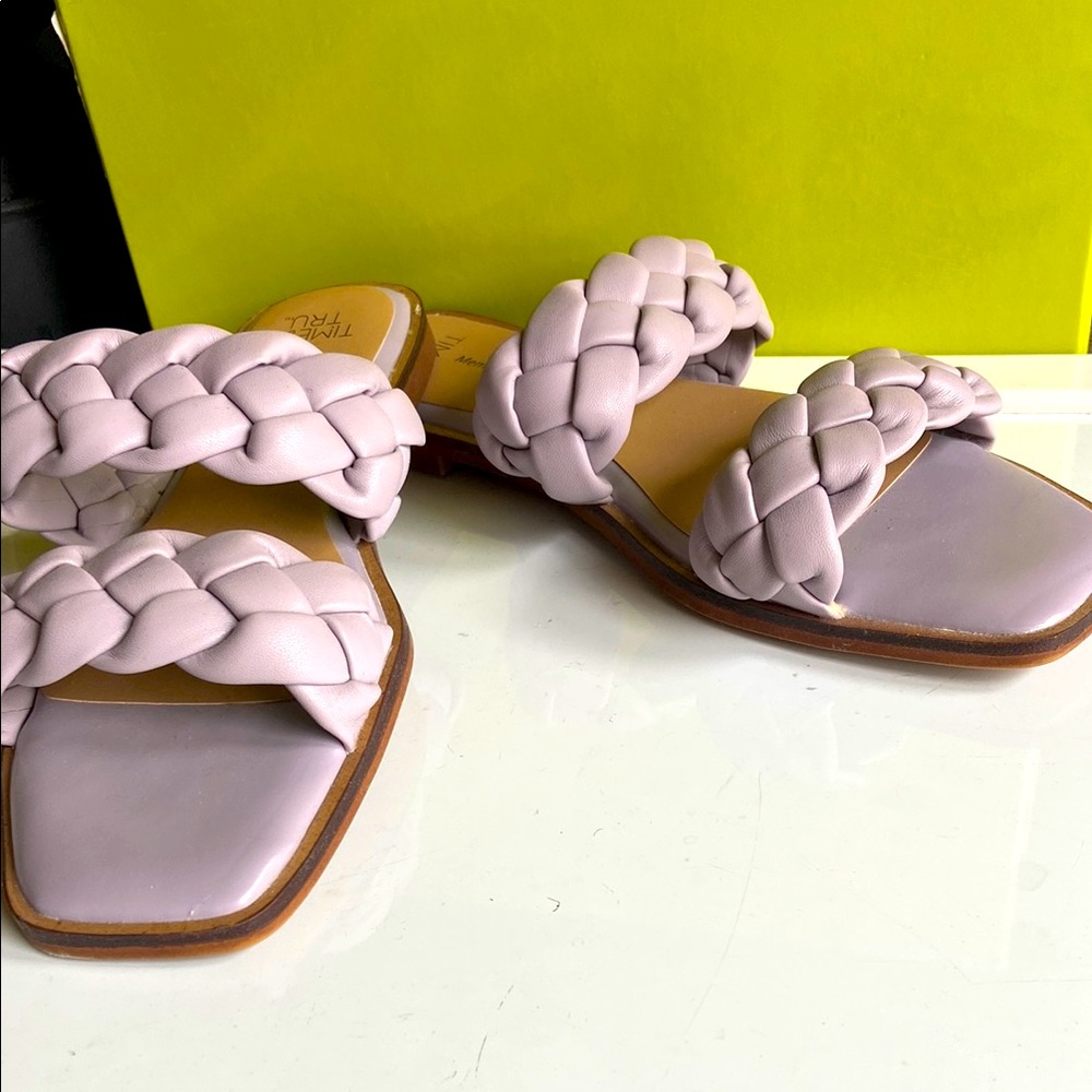 Time and Tru Purple Braided Sandals